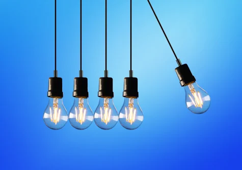 Light bulbs in a line